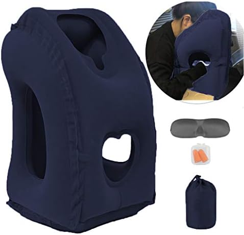  Inflatable Travel Pillow For Airplane, Inflatable Neck Air Pillow For Sleeping To Avoid Neck And Shoulder Pain, Comfortably Support Head, Neck And Lumbar, Used For Airplane, Car, Bus And Office (Grey)