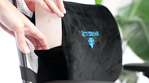  BOWERMAN Memory Foam Lumbar Support Pillow | Premium Quality - Counter Irritant Cooling Gel Enhanced -100% Orthopedic | Back Pain Relief - Pure Viscoelastic - Improves Posture