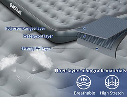  Polyester Pongee Full Camping Air Mattress Built In Pillow Blow Up Bed With 2 Inflatable Pump Home Portable Travel Hiking Airbed Easy To Inflate Quick To Set Up