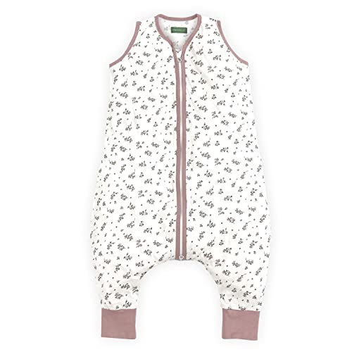  Molis & Co Toddler Sleeping Sack 2T, Breathable Muslin Baby Sleeping Bag 18-36 Months, 0.5 TOG Lightweight Unisex Toddler Wearable Blanket, Blue And Beige