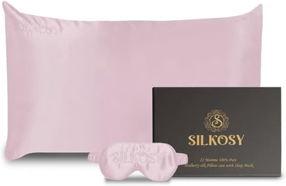  Mulberry Silk Pillowcase For Hair And Skin With Hidden Zipper, 22 Momme 100% Real Silk Pillow Case With Sleep Mask, Premium Grade 6A Silk Promotes Soft Skin, 900 Thread Count