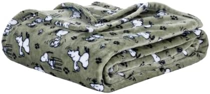  VelvetLoft® Peanuts® Snoopy Cute Character Plush Throw Blanket,Peanuts Poses And Paws,Throw 55 X 70 Inches (Official Peanuts® Product)