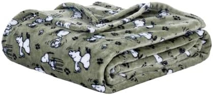  VelvetLoft® Peanuts® Snoopy Cute Character Plush Throw Blanket,Peanuts Poses And Paws,Throw 55 X 70 Inches (Official Peanuts® Product)