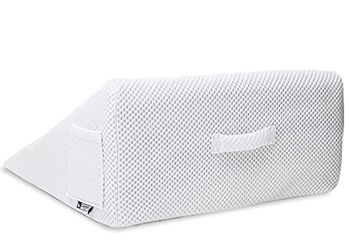  COMFORT WEDGE™ Pillow For Sleeping, Sleep Apnea, Snoring, GERD, Acid Reflux — Memory Foam Bed Wedge Pillow With Orthopedic Support For Surgery Recovery — Triangle Back Pillow For Bed 12" Elevation