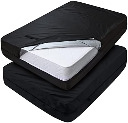  Mattress Bags For Moving, Twin Mattress Bags For Storage, Heavy Duty Mattress Bag With 8 Handles & Adjustable Straps, 100% Waterproof Mattress Cover For Moving, Reusable Thick Tarp, Black