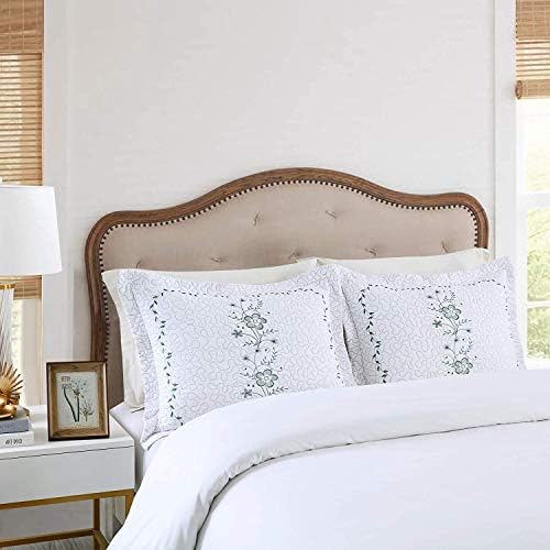  MarCielo 2 Pack Throw Pillow Covers Euro Sham Covers Pillow Shams Pillow Cover Embroidery (Standard, White/Lavender)
