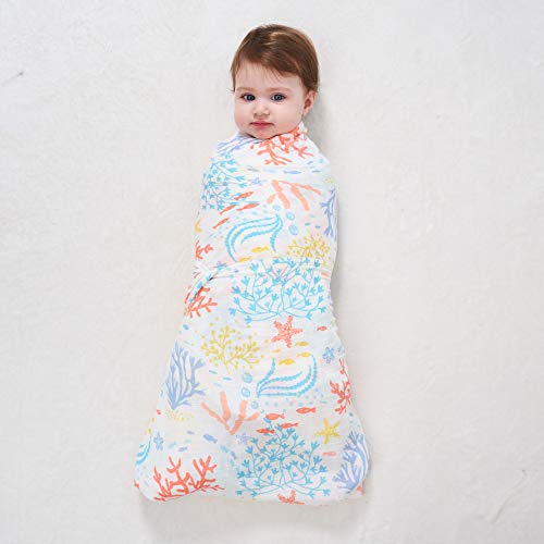  Cheekie Monkie Soft Bamboo Muslin Baby Newborn Infant Swaddle Wrap Blanket/Receiving Blanket - Coral Print For Boys And Girls