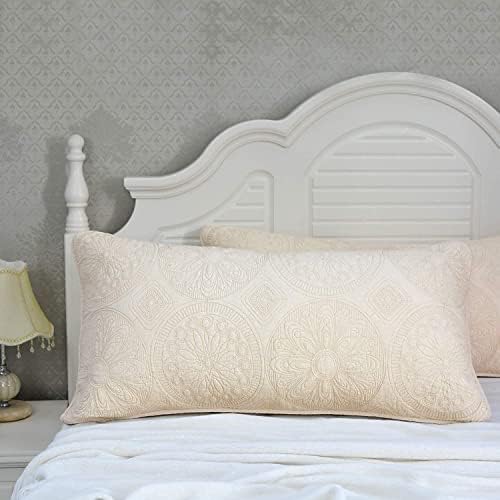  Quilted Pillow Shams King Size Set Of 2 Cotton Coastal Beach Decorative Pillow Covers Navy Blue Nautical Seashells Bedroom Decor