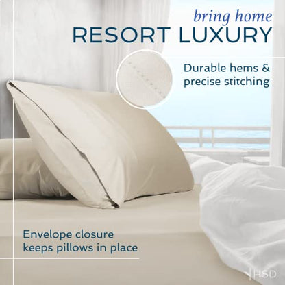  Hotel Sheets Direct Duvet Cover Bed Linen Set, 3 -Piece Set, White, King