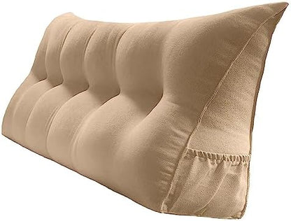  Peachwell Triangular Reading Bed Rest Pillow Large Bolster Cushion Headboard Backrest Wedge Pillow With Removable Cover And Two Large Side Pockets (Chalk Grey, Twin: 39 X 8 X 20 Inches)
