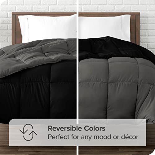  Bare Home Full Comforter - Reversible Colors - Goose Down Alternative - Ultra-Soft - Premium 1800 Series - All Season Warmth - Bedding Comforter (Full, Black/Grey)