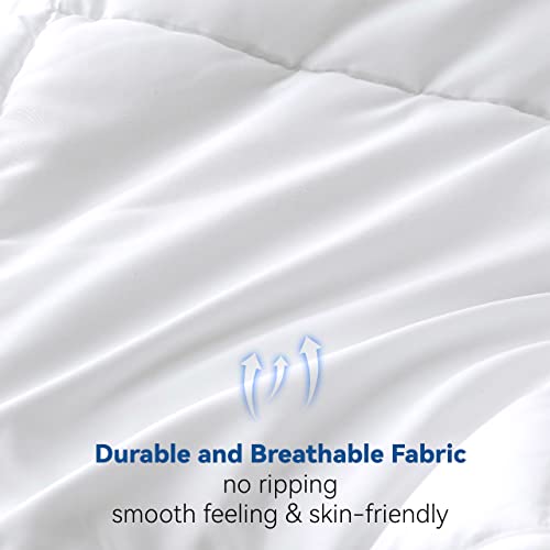  Johalaide Bedding Twin Comforter Duvet Insert, Quilted White Down Alternative Comforter With Ultra-Soft Brushed Fabric,All Season Comforter With 8 Tabs