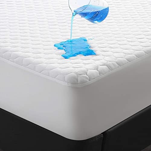  Queen Size Waterproof Mattress Protector Premium Cooling Bamboo Breathable Ultra Soft Quiet Mattress Pad Cover,18 Inch Deep Pocket Fitted 8"-21",Machine Washable