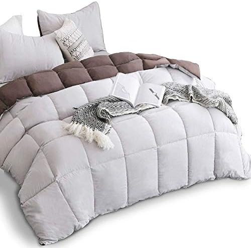  KASENTEX All Season Down Alternative Quilted Comforter Set - Reversible Duvet Insert - Machine Washable (Rose/Beige Cream, Queen Set)