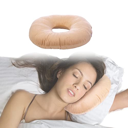  Hshbxd Ear Piercing Pillow, Donut Pillow For Ear Pain ＆CNH, Ear Pillow With Holes For Side Sleepers, Ear Inflammation Relief (Yellow)