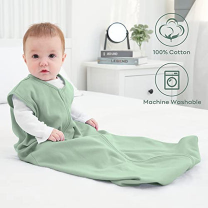  Yoofoss Baby Sleep Sack 0-6 Months Baby Wearable Blanket 100% Cotton 2-Way Zipper TOG 0.5 Toddler Sleeping Sack 3 Pack, Comfy Soft Lightweight Sleep Sacks For Babies(Small)