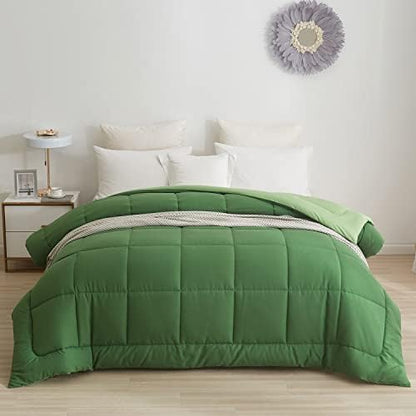  Down Alternative Comforter With Corner Tabs - Summer Quilted Light Weight Twin Size 140 GSM White Comforter, Machine Washable Microfiber Bedding