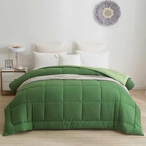  Down Alternative Comforter With Corner Tabs - Summer Quilted Light Weight Twin Size 140 GSM White Comforter, Machine Washable Microfiber Bedding