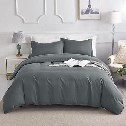  Duvet Cover Set King Size, Ultra Soft Washed Microfiber Duvet Covers, 3 Pieces Bedding Duvet Cover Sets(1 Duvet Cover, 2 Pillowcases) With Zipper Closure & Corner Ties (Light Green, King)