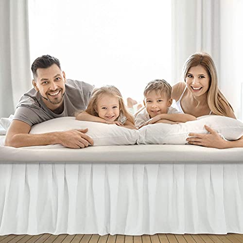 Uffled Bed Skirt With Split Corners - Ivory, Twin BedSkirt, Gathered Style Easy Fit Up To 15 Inch Drop, Wrap With Platform Three Sided Coverage Ruffle Bed Skirts (Ivory Twin)