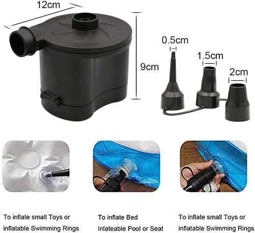  Battery Powered Electric Air Pump, Portable Inflator/Deflator Air Pump For Outdoor Camping, Air Mattress Pool Floats Raft Boat Toys, 3 Nozzles
