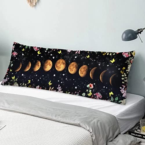  100 Dollar Bills Body Pillow Cover Funny USA Cash Current Money Us Dollars Long Pillow Case Protector With Zipper Rectangle Soft Large Pillow Cases Covers For Bedding,Couch,Sofa,Home Gifts 20"x54"