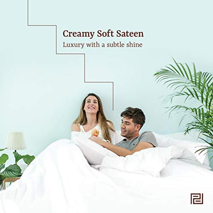  Peru Pima Luxury Pillowcase Set - 100% Peruvian Pure Cotton - 800 Thread Count - Hotel Quality Sateen - King Size - Ivory
