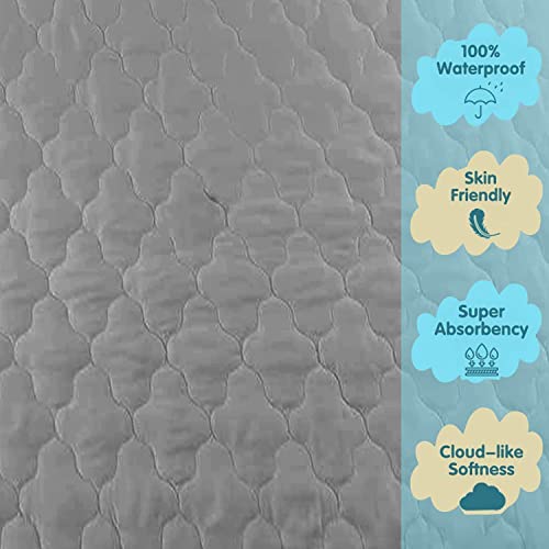  Waterproof Crib Mattress Protector, Breathable Crib Mattress Pad For Baby & Toddler, Quilted Crib Mattress Cover, 52 X 28 X 8 Inch, Grey