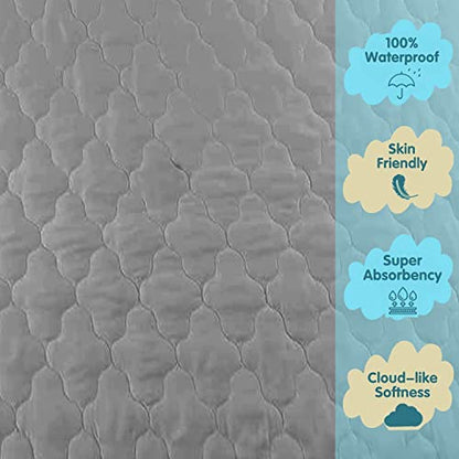  Waterproof Crib Mattress Protector, Breathable Crib Mattress Pad For Baby & Toddler, Quilted Crib Mattress Cover, 52 X 28 X 8 Inch, Grey