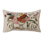 Creative Co-Op Cotton Lumbar Embroidery And Flowers In Vase, Multicolor Pillows, 24" L X 14" W X 1" H