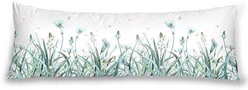  Body Pillowcase, Bohemian Flower Ultra Soft Colorful Velvet Full Long Body Pillow Covers 20 X 54 With Zipper, Total Boho Floral Body Pillow Protector, For Adults Women And Men (Blue White)