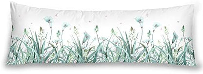  Body Pillowcase, Bohemian Flower Ultra Soft Colorful Velvet Full Long Body Pillow Covers 20 X 54 With Zipper, Total Boho Floral Body Pillow Protector, For Adults Women And Men (Blue White)