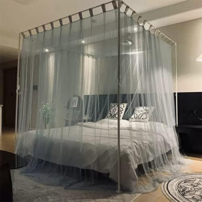  SCMTY Elegant Luxury 4 Corner Post Mosquito Net With Dustproof Top Cover For Adult Teen Girls Toddlers Girls Crib Bed Bedroom Decoration; Bed Canopy For Twin/Full/Queen/King Size Bed (Black, Queen)