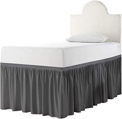  - Bed Skirt For Dorm Room, Ruffled Dorm Sized Bed Skirt Three Fabric Sides College Dorm Bed Skirt - White - Twin XL - 32 Inch Drop, White Solid, Twin-XL-32In Drop