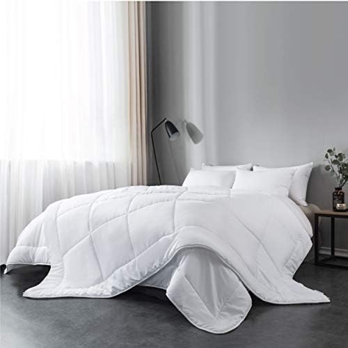  Everspread All-Season Down Alternative Comforter Duvet Insert, Soft Microfiber Blanket, Quilted Design, Machine Washable - White, Queen Size