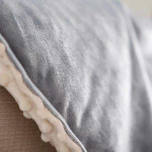   Dotted Minky and Minky Zippered Duvet Cover For Weighted Blanket - 10 Pre-Sewn Duvet Loops - Machine Washable