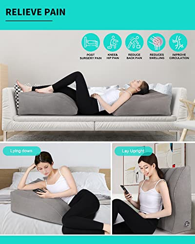  BLABOK Reduce Swelling And Improve Circulation With Inflatable Wedge Pillow(Grey D6)