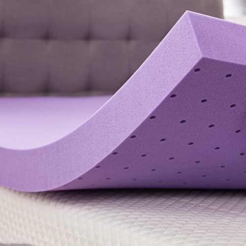  SINWEEK 2 Inch Gel Memory Foam Mattress Topper Ventilated Soft Mattress Pad, Bed Topper, CertiPUR-US Certified, Twin Size, Purple