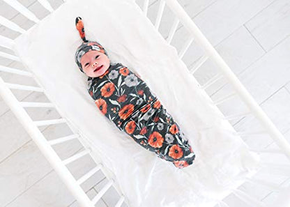  Large Premium Knit Baby Swaddle Receiving Blanket Poppy