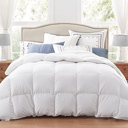  Globon Luxurious Feather Down Comforter King Size,Fluffy Hotel Collection Duvet Insert Heavyweight For Winter, 100% Soft Cotton Shell With Corner Tabs, Dark Grey(106x90inches)…