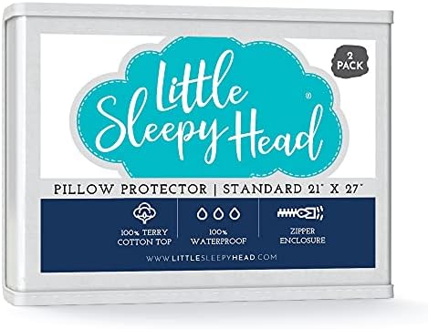  Waterproof, Zippered Queen Pillow Protectors, Set Of 2, Terry Cotton, 100% Hypoallergenic Pillow Covers - 2 Pack, (21x31).