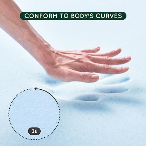  Z-HOM Queen Size Foam Mattress Topper, 3 Inch Gel Memory Foam Mattress Topper With Zippered Cotton Cover & Elastic Straps, Gel Infused Memory Foam Bed Topper Cooling Mattress Pad For Pressure Relief