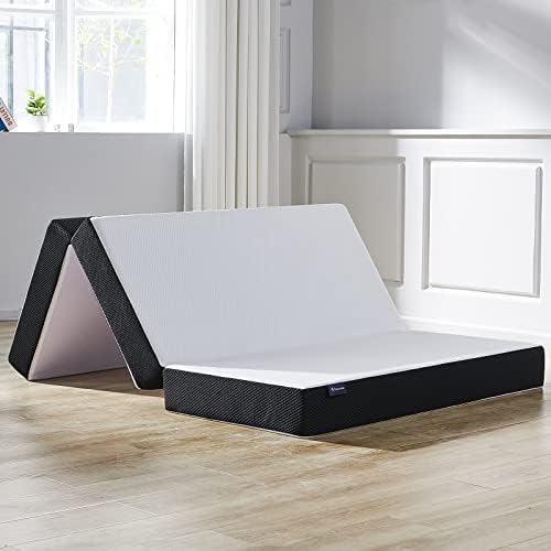  Folding Mattress, 3 Inch Tri-fold Memory Foam Mattress Topper With Washable Cover, Foldable Mattress Topper For Camping, Guest - Queen Size, 78" X 58" X 3"