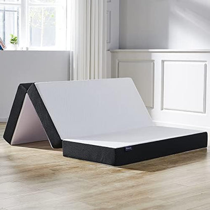  Folding Mattress, 3 Inch Tri-fold Memory Foam Mattress Topper With Washable Cover, Foldable Mattress Topper For Camping, Guest - Queen Size, 78" X 58" X 3"