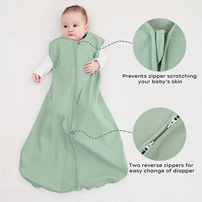  Yoofoss Baby Sleep Sack 0-6 Months Baby Wearable Blanket 100% Cotton 2-Way Zipper TOG 0.5 Toddler Sleeping Sack 3 Pack, Comfy Soft Lightweight Sleep Sacks For Babies(Small)