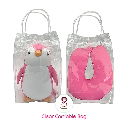  BelkVilo 3-7 Y/O Kids, Travel Pillow Kids, Neck Pillow Kids, Kid Travel Neck Pillow,Neck Pillow,Travelling Pillow Pink, Penguin PillowTravel, Kid Travell, Travel Pillow Girl, Penguin Plush