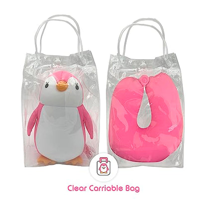  BelkVilo 3-7 Y/O Kids, Travel Pillow Kids, Neck Pillow Kids, Kid Travel Neck Pillow,Neck Pillow,Travelling Pillow Pink, Penguin PillowTravel, Kid Travell, Travel Pillow Girl, Penguin Plush