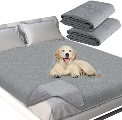  Waterproof Blanket Dog Bed Cover With Non-Skid Bottom, Couch Cover For Dogs, Mattress Protector Furniture Protector, Bed Couch Sofa(52" X 82") Grey