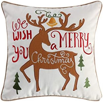  Levtex Home Merry & Bright Collection - Tinsel Toddler Set - Reindeer - Brown, Green, Red,Teal - Holiday - 3 Piece Set Includes Reversible Quilt, Fitted Sheet, Decorative Pilow