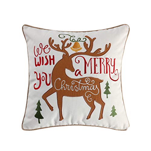  Levtex Home Merry & Bright Collection - Tinsel Toddler Set - Reindeer - Brown, Green, Red,Teal - Holiday - 3 Piece Set Includes Reversible Quilt, Fitted Sheet, Decorative Pilow